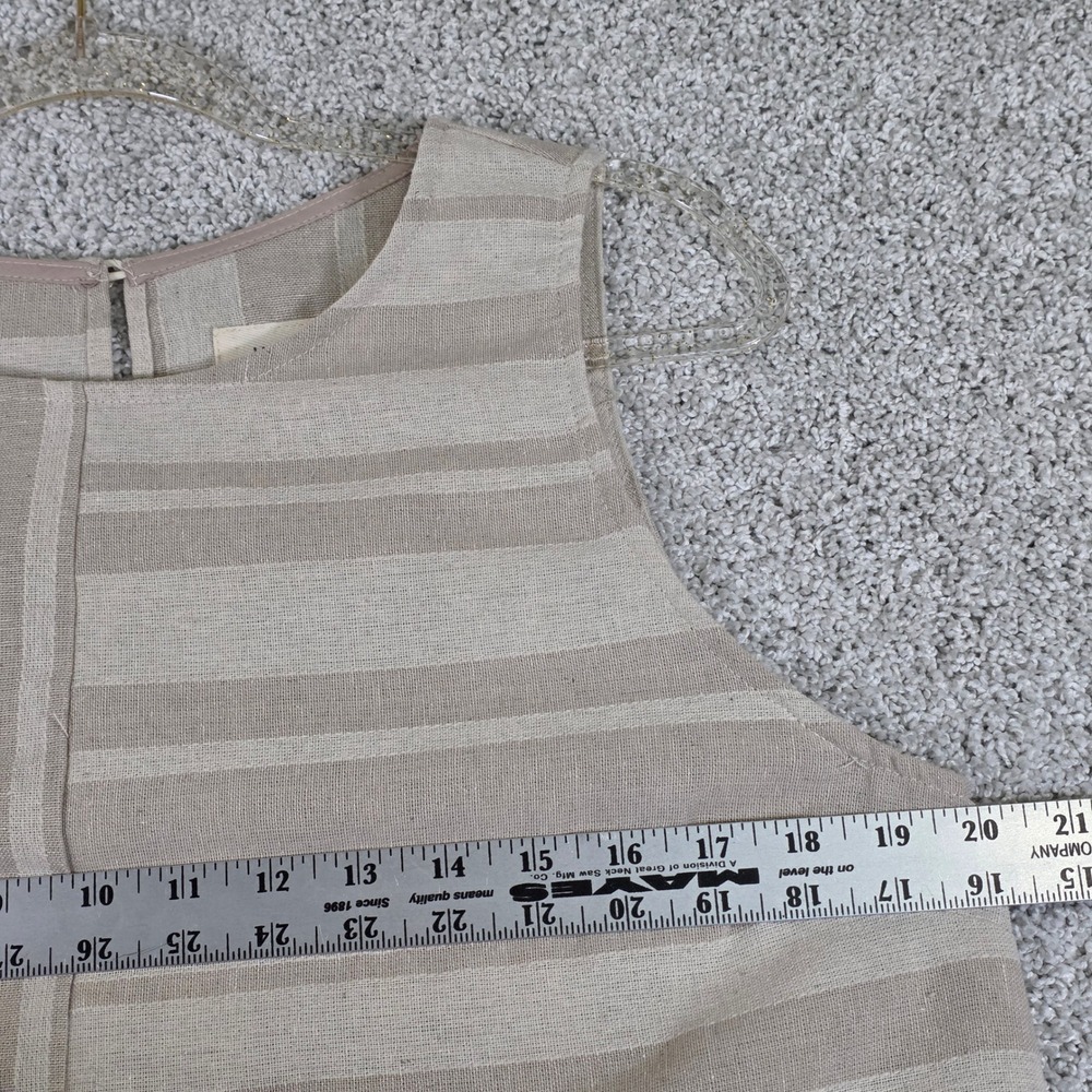 Umgee Striped Linen Blend Fringe Tank Top Small S Boho Coastal Sleeveless Blouse - Picture 5 of 6